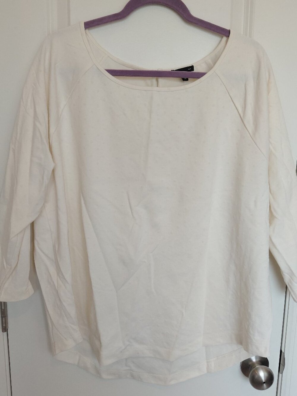 Gap Cream Polka Dot Textured Long Sleeve Top